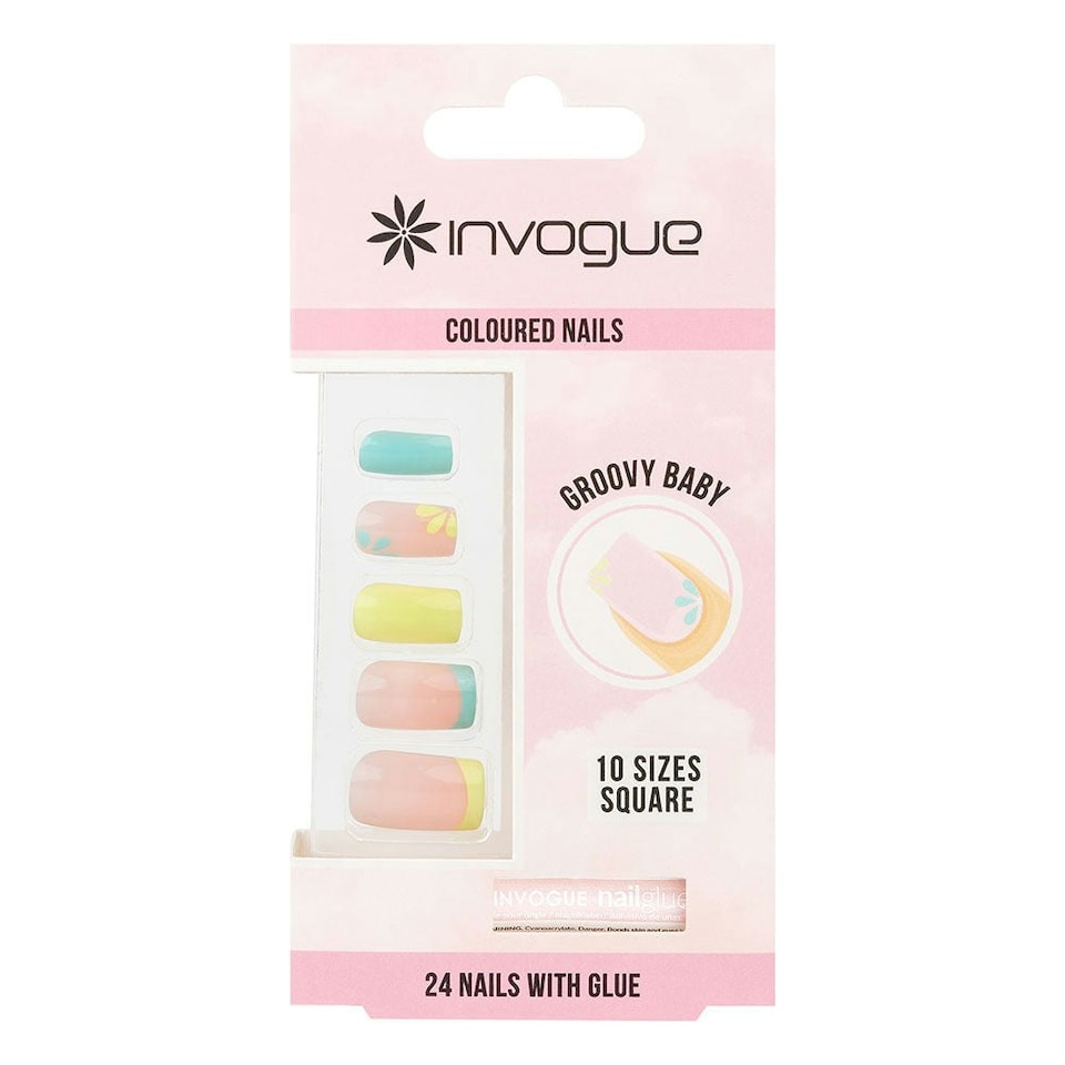 image 1 of Invogue Groovy Baby Nails Square Nails (24 Pieces)