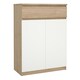 image 1 of Naia Shoe Cabinet with 2 Doors 1 Drawer in Jackson Hickory Oak and White
