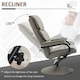 image 4 of HOMCOM Faux Leather Recliner Chair w/ Ottoman Swivel Lounge Seat