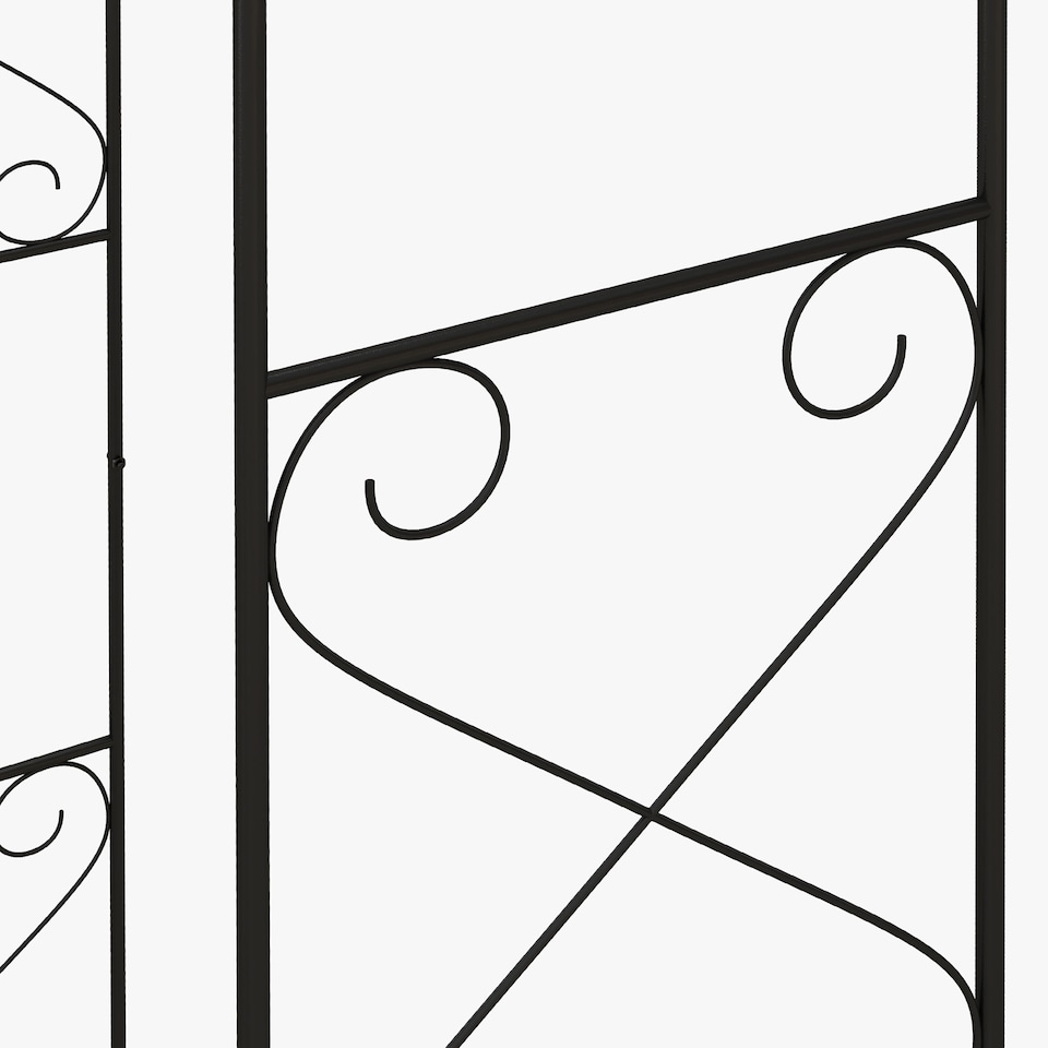 image 1 of Outsunny Metal Garden Arch with Double Gate, Garden Arbor Climbing Plants