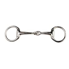Korsteel Stainless Steel Jointed Eggbutt Bradoon Snaffle Bit - Silver - 4.5in