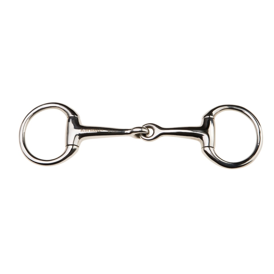 Korsteel Stainless Steel Jointed Eggbutt Bradoon Snaffle Bit - Silver - 4.5in
