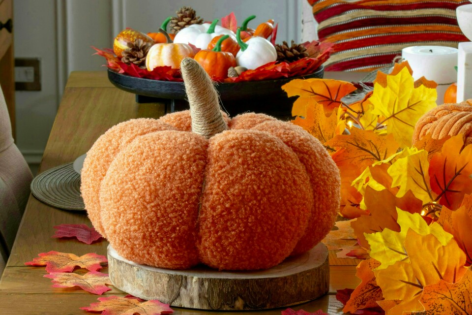 image 1 of Benross 9" Soft Pumpkin Decoration