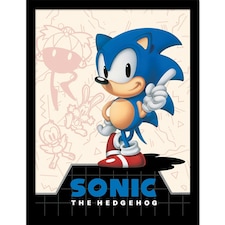 Sonic The Hedgehog (Megadrive Cover) Framed 30x40cm Print