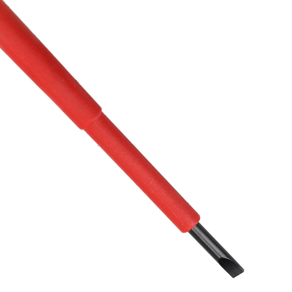 image 1 of Flat Headed Slotted 3.5mm x 100mm VDE Insulated Electrical Screwdriver Soft Grip