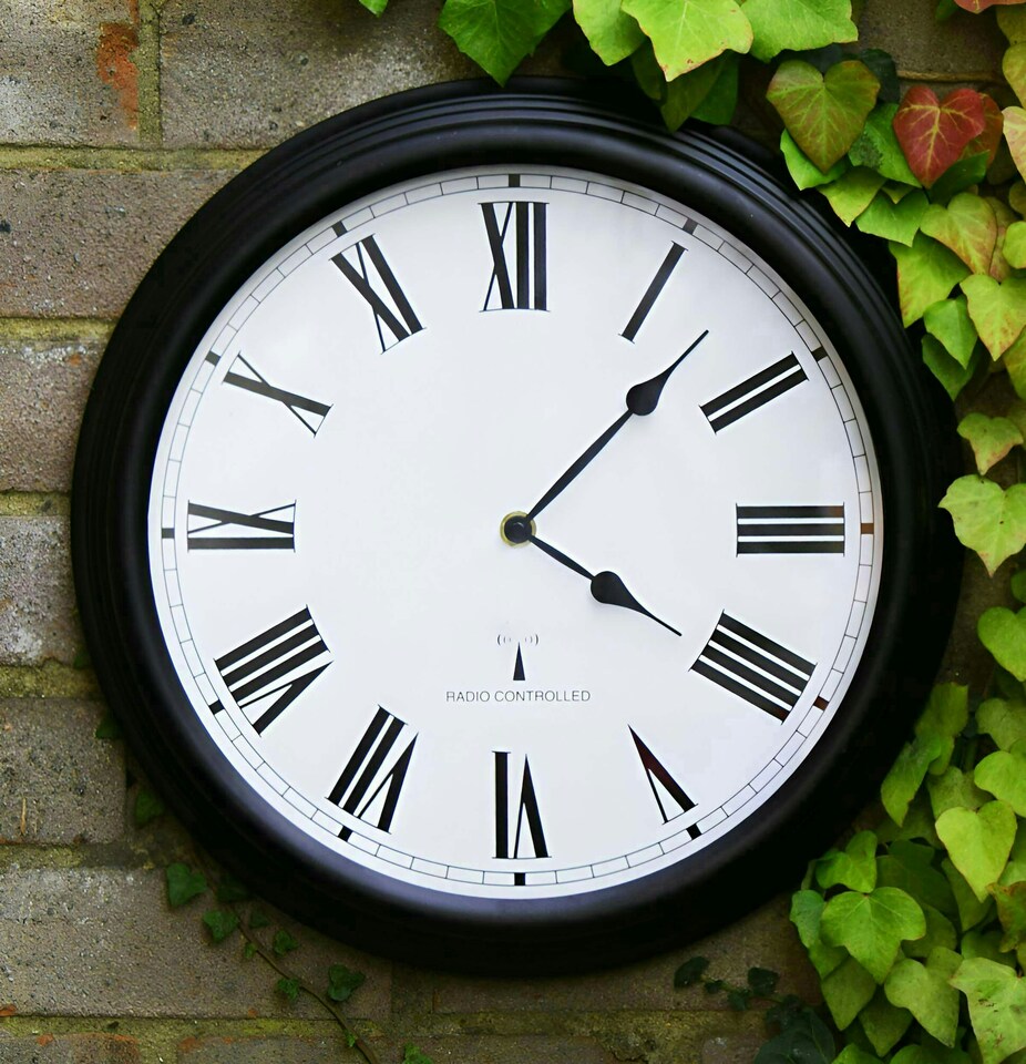 image 1 of Primrose Outdoor Garden Wall Clock Perfect Time Radio Controlled 38cm Diameter