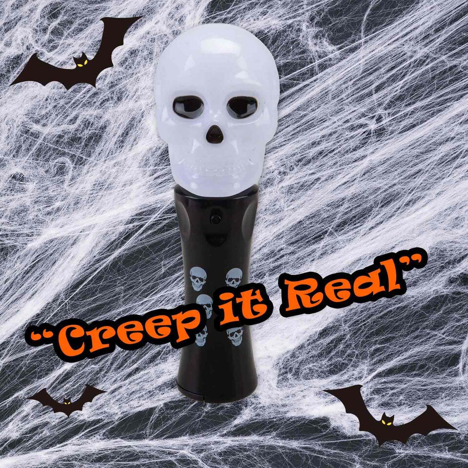 image 1 of vfm-estore Halloween Flashing Skull Wand - 18.5cm Party Accessory