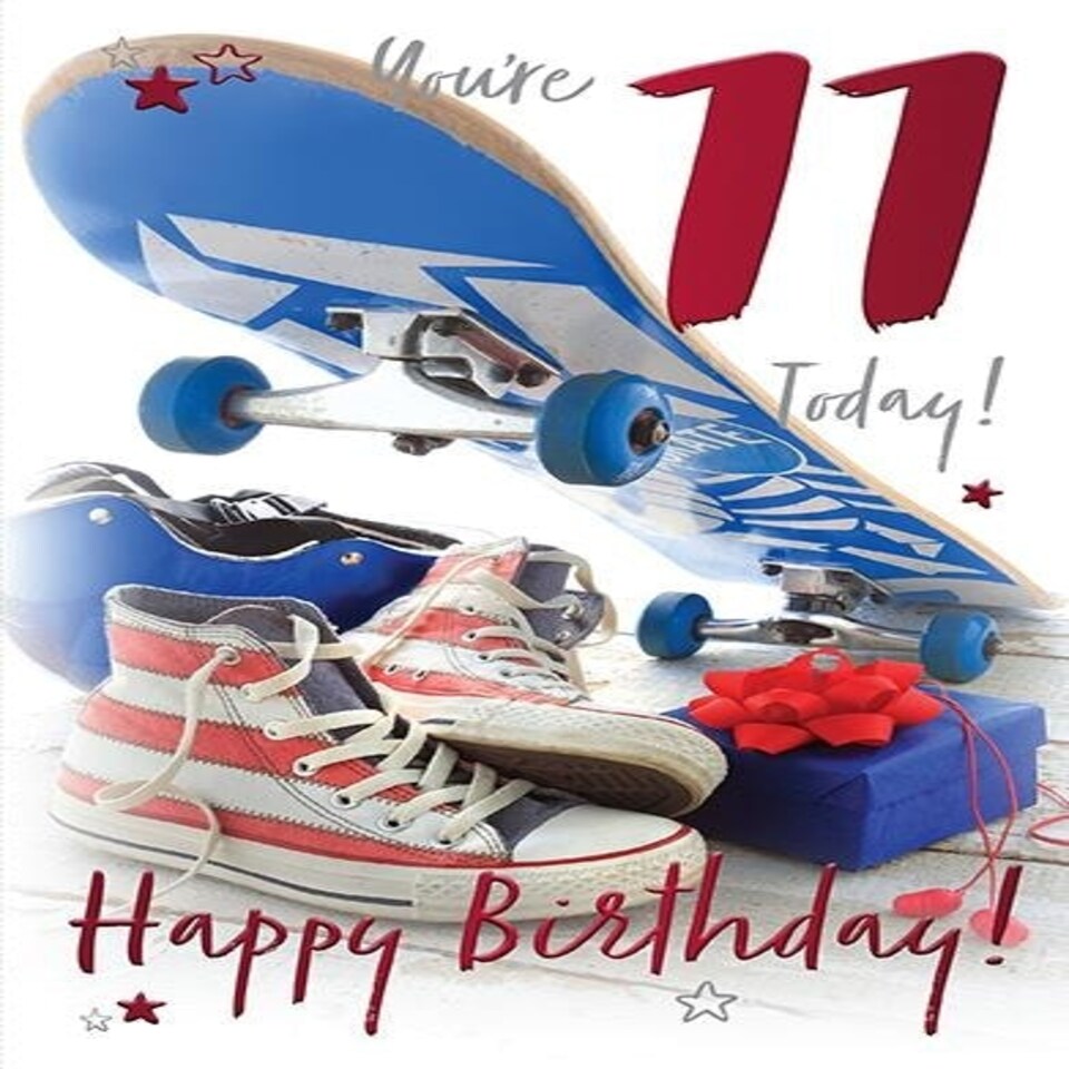Words 'n' Wishes Age 11 Birthday Card for a Boy, Boys Birthday Card 11th Birthday, Multi-Coloured