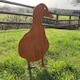 image 2 of Duck Facing on Stake - Hand Made By Traditional Forge, Steel Garden Ornament - Steel - W17.8 x H30 cm - Bare Metal/Ready to Rust