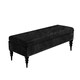 image 1 of 150cm Safar Plain Ottoman Storage Bench -Upholstered Shoes Bench with Black Turned Wooden Legs - Black Naple Ottoman Bench