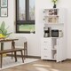 image 2 of HOMCOM 183.5cm Free standing Kitchen Cupboard, Storage Cabinet with Doors and Sheleves, 3 drawers and Open Space, Adjustable Height Storage Unit, White
