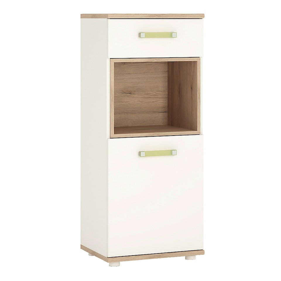 image 1 of 4KIDS 1 Door 1 Drawer Narrow Cabinet with Lemon Handles