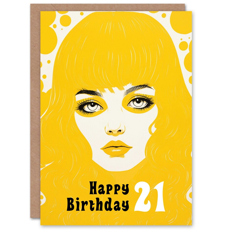 image 1 of Summer Yellow Cool Girl Age 21 Year Old 21st Her Birthday Card