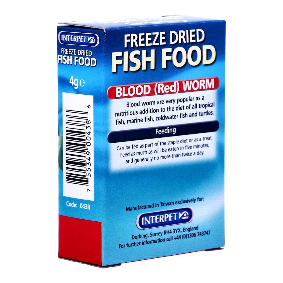 image 1 of Interpet Freeze Dried Blood Worms 4g Pack