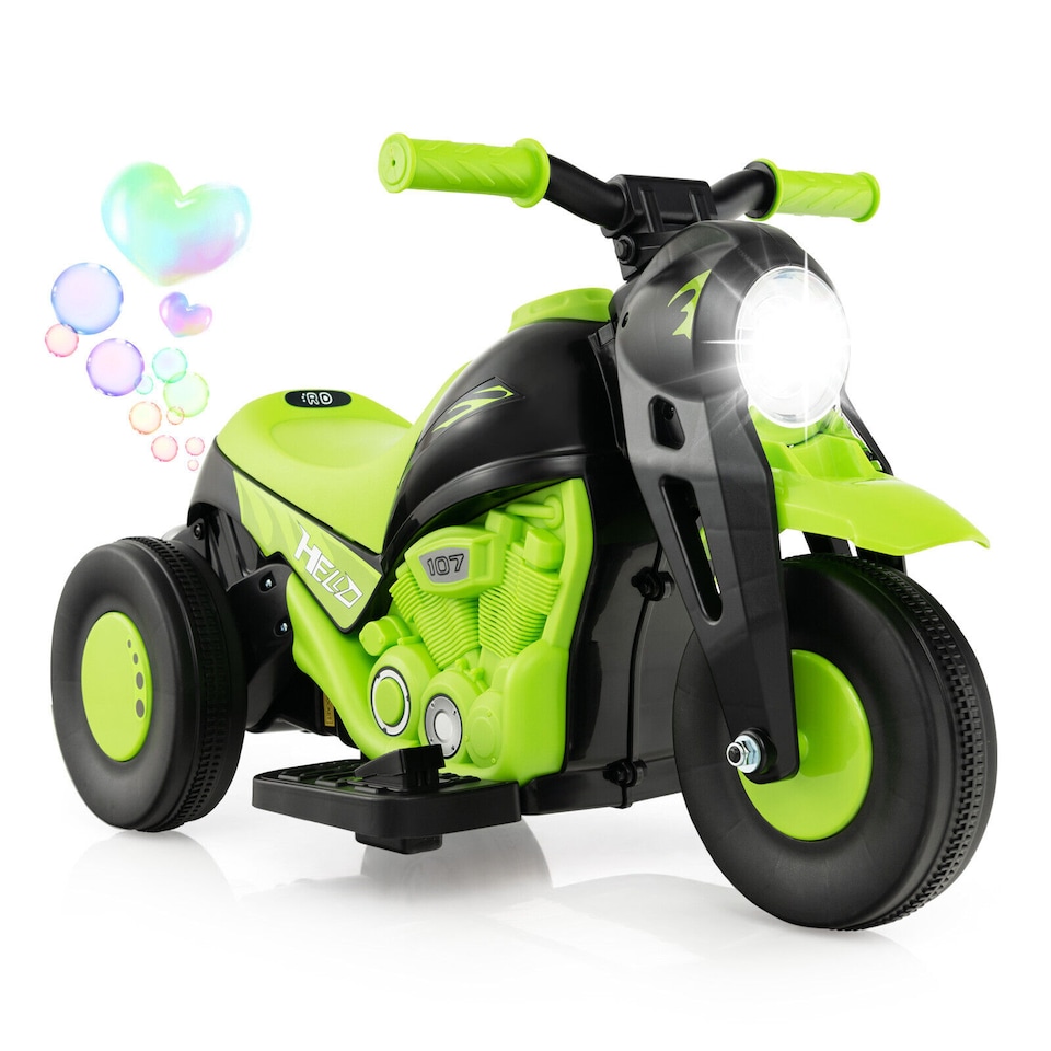 image 1 of COSTWAY 6V Kids Bubble Car Electric Motorcycle Green