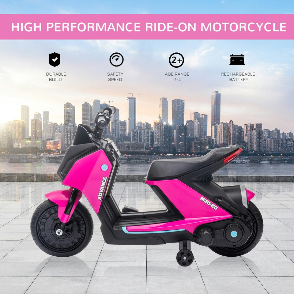 image 1 of HOMCOM 6V Kids Electric Pedal Motorcycle Ride-On Toy Battery Powered Motorbike