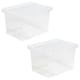 image 2 of 3 x 45L Strong Clear Multipurpose Transparent Storage Container Complete With Lid Ideal For Home & Office Use Clear