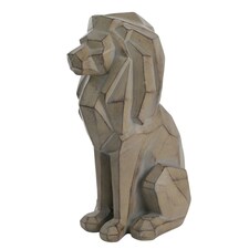 Naturecraft Geometric Sitting Lion Figurine Grey