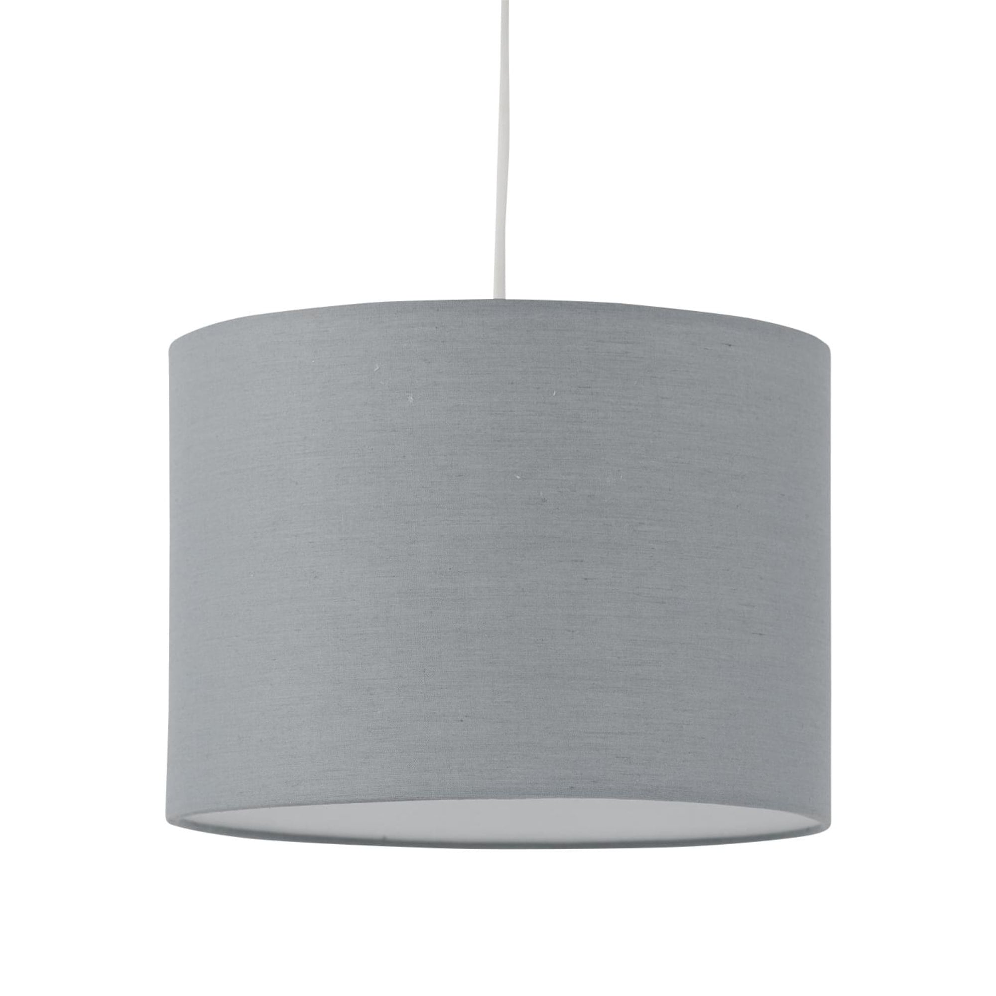 First Choice Lighting Grey Textured Cotton 25cm Pendant Light Shade