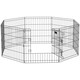 image 6 of PawHut 24" Pet Dog Playpen, Puppy Cage, Eight-Panel Metal Fence, Run, Garden