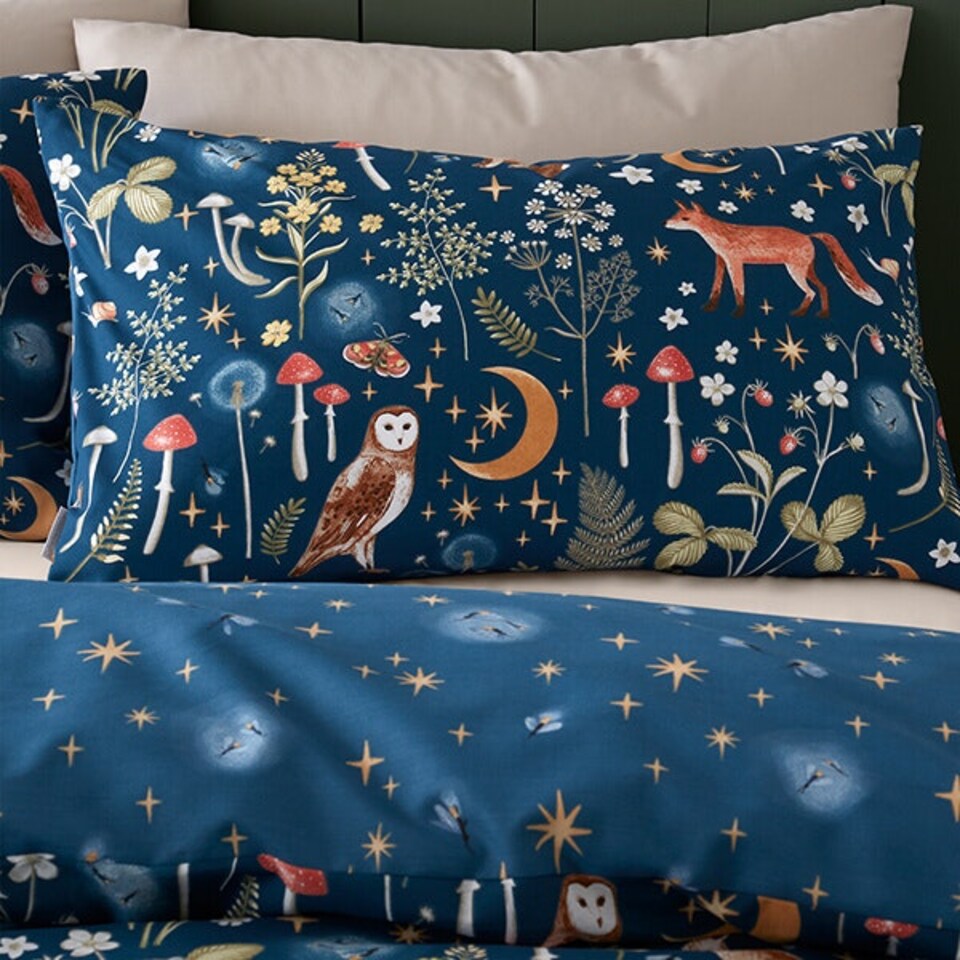 image 1 of Catherine Lansfield Enchanted Twilight King Duvet Set Navy Blue | King
