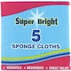 image 1 of Super Bright Sponge Cloths For Mopping Wiping Kitchen Bathroom 5Pk N/A