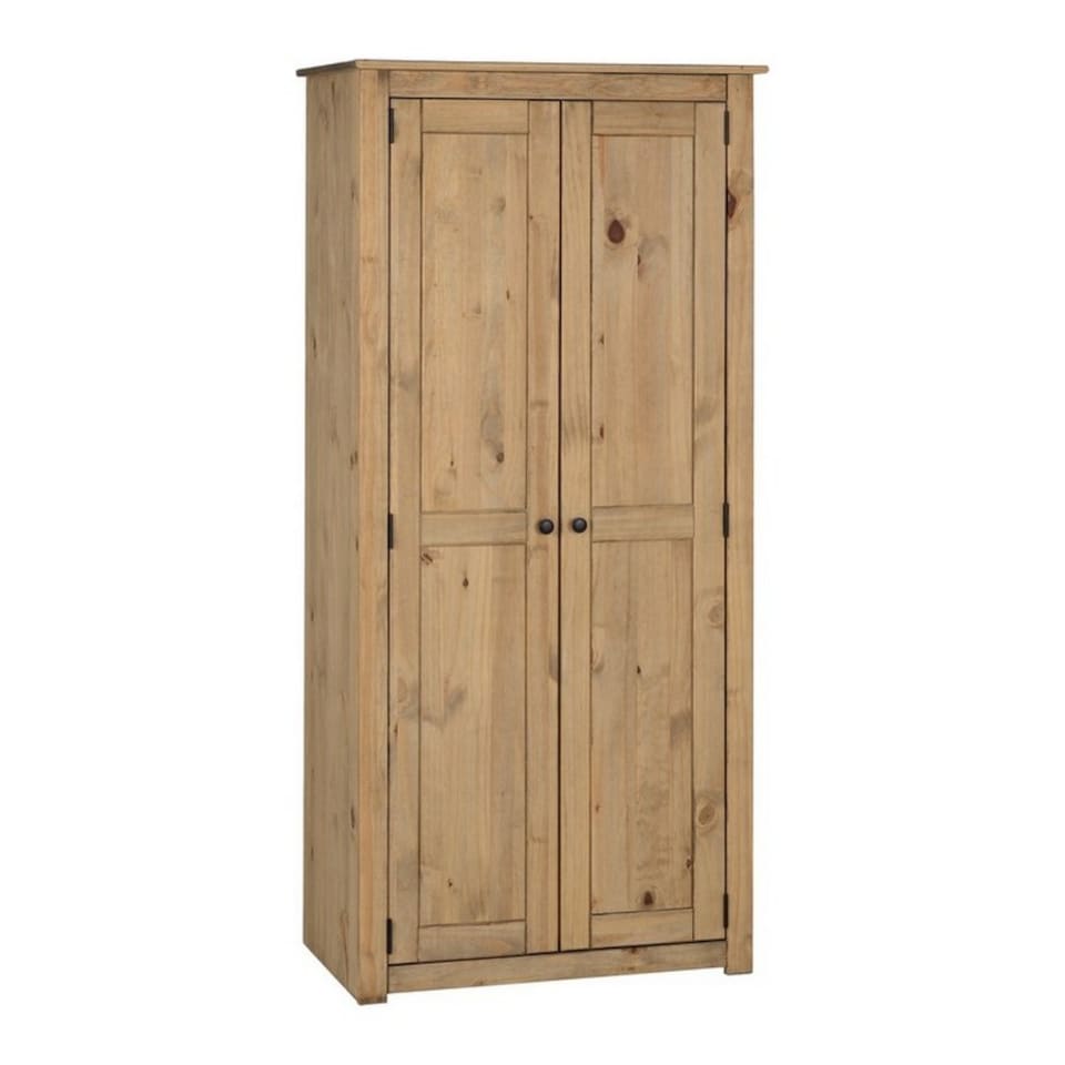 image 1 of Panama 2 Door Wardrobe - L50 x W80 x H175 cm - Natural Wax | Brown | Natural Wax
