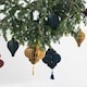image 2 of Navy Blue Honeycomb Lantern with Tassel Hanging Paper Bauble Decoration 15cm