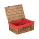 image 1 of 35cm Light Steamed Wicker Picnic Basket with Lining Red | Red | One Size