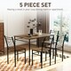 image 8 of HOMCOM 5 Piece Dining Table and Chairs Set, Space Saving, Oak Yellow