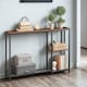 image 7 of Industrial Slim Hallway Console Table With Storage Shelves