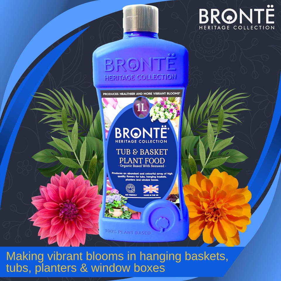 image 1 of Bronte Heritage Collection Tub and  Hanging Basket Plant Food 1L Concentrated Organic Liquid Fertiliser, Seaweed-Enriched