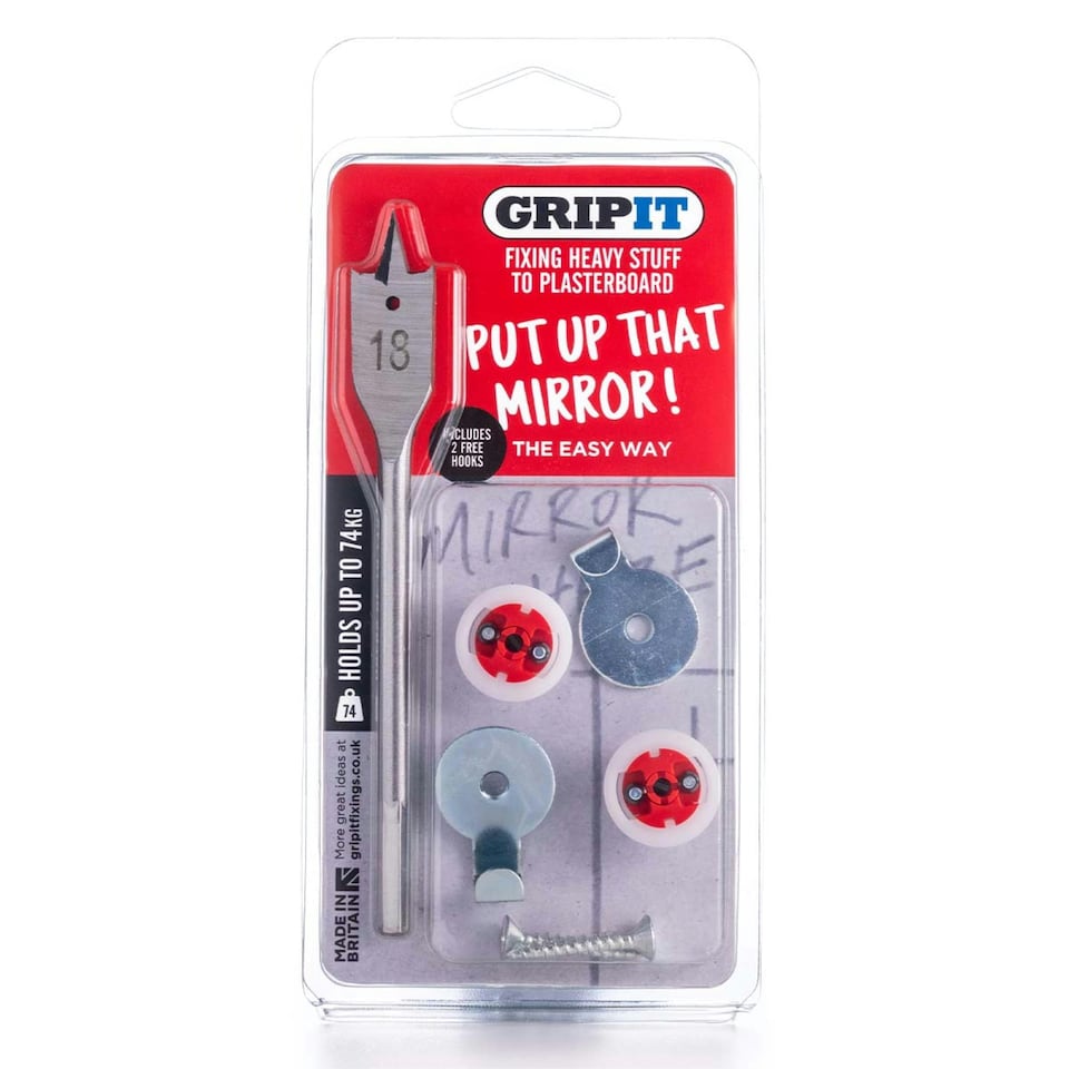 image 1 of Gripit 18mm Plasterboard Fixing - Mirror/Picture Kit Max Load 74kg - Red