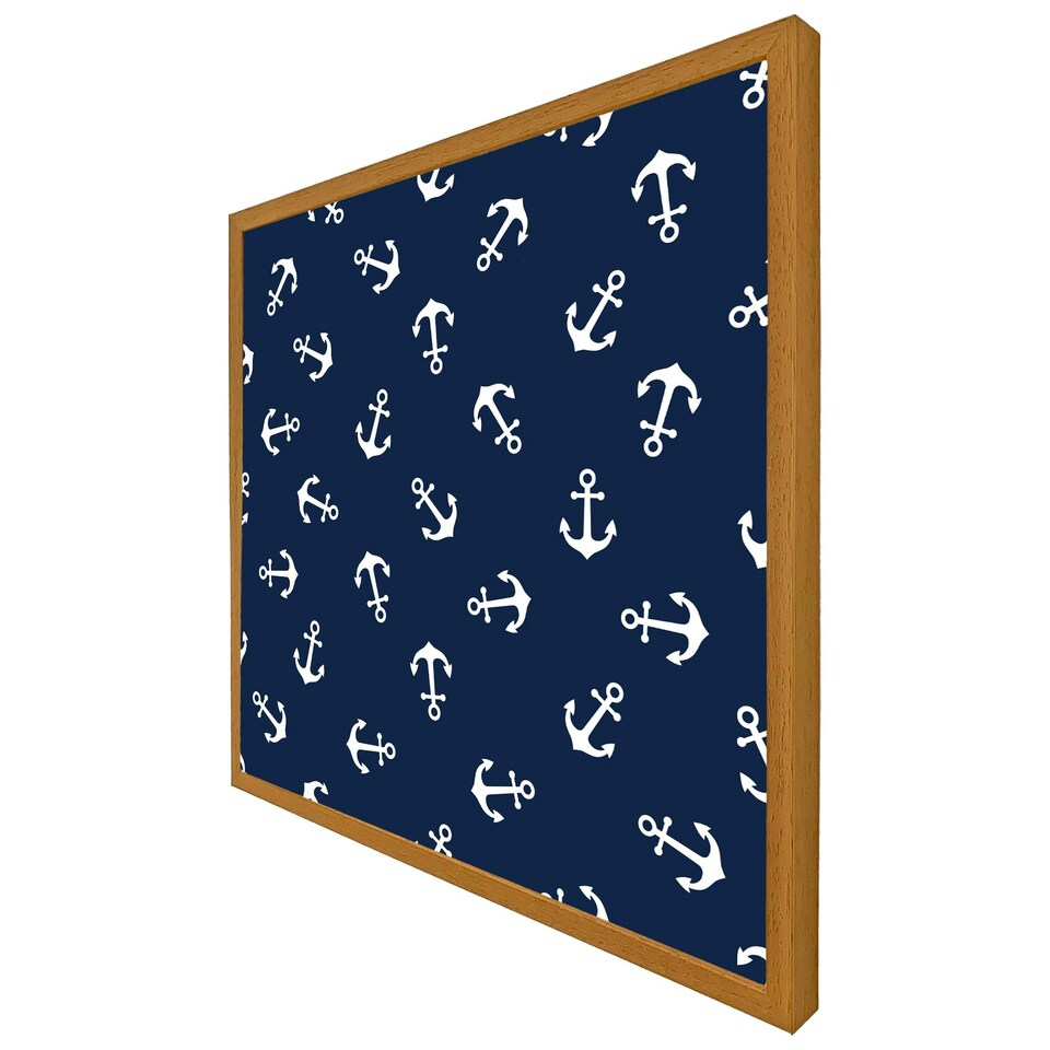 image 1 of Anchors on navy background (Picture Frame) Brown | Oak | XL