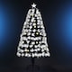 image 4 of HOMCOM 5ft White Light Artificial Christmas Tree w/ 180 LED Star Topper Tri-Base
