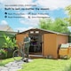 image 3 of Outsunny 13 x 11ft Garden Shed Storage w/ Foundation Kit, Vent, Light Brown