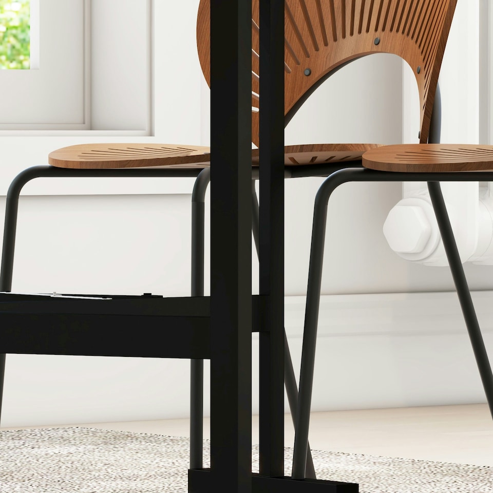 image 1 of HOMCOM Drop Leaf Table with Wheels Folding Dining Table for Small Spaces, Grey