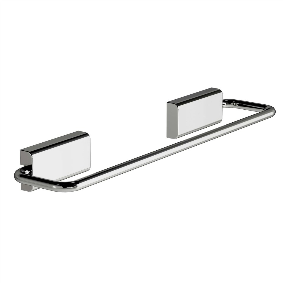 image 1 of Cosmic Wall Mounted Towel Rectangular Rail with Chrome Finish for Bathroom 31cm