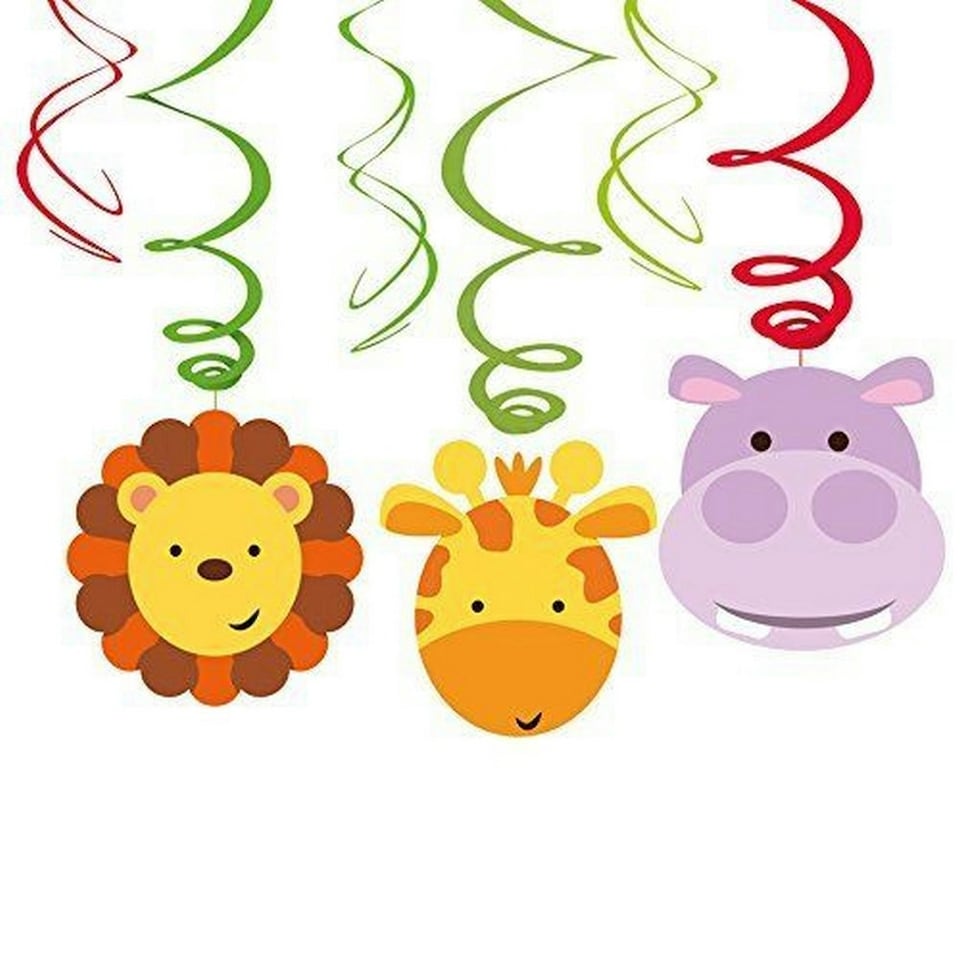 Amscan Jungle Friends Animals Swirls Hanging Decoration - Multicoloured - One Pack