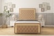 image 1 of Sloomy Sofia Gold Latte Dumfries Bed Frame With Mattress With 50" Upholstered Headboard 5' King