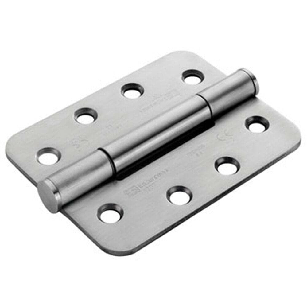 Loops PAIR 100 x 75 x 3mm Concealed 14 Bearing Hinge Satin Steel Rounded Edge in Metallics