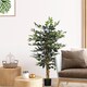 image 2 of HOMCOM 4.5ft Ficus Artificial Plant with Realistic Leaves, Potted Fake Tree for Home Office Indoor Decor, Green | Green