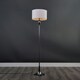 image 2 of ValueLights Faulkner Spindle Silver Floor Lamp Drum White Shade