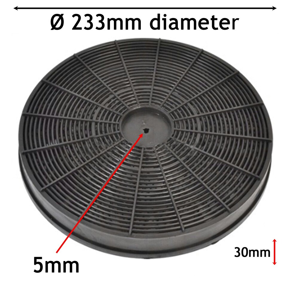 image 1 of SPARES2GO Carbon Charcoal Vent Filter compatible with Zanussi Cooker Hood Extractor Fan Type EFF54 F233