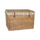 image 10 of Large Light Steamed Storage Wicker Basket with White Lining | White | White | L