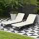 image 2 of Outsunny 2 Pieces Rattan Sun Loungers w/ Padded Cushion for Poolside Cream White