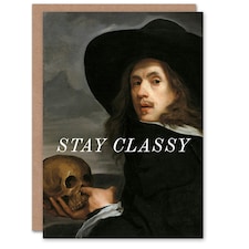 Birthday Card Stay Classy Finger In Skull Nose Immature Funny