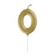 image 2 of Mini Metallic Gold Number 0 Pick Birthday Candle