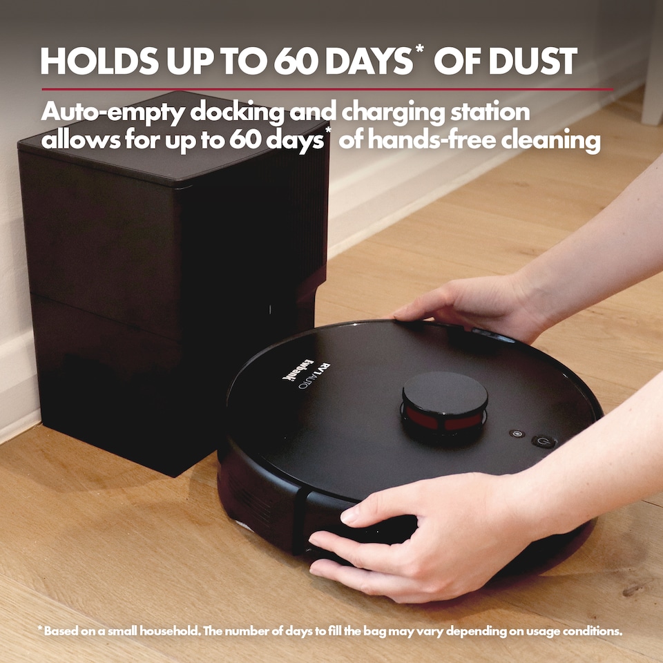 image 1 of Ewbank EWVC04604 RV1AUTO Robot Vacuum Cleaner & Mop, 5000Pa Suction, Auto-Empty Dock, LiDAR Navigation, Wi-Fi App & Voice Control, 150 Min Runtime
