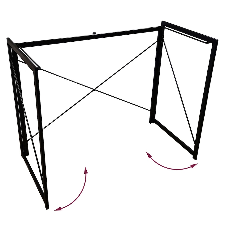 image 1 of House of Home Wooden Folding Office Desk Foldable Computer and Study Table Ideal for Laptops Black | Black